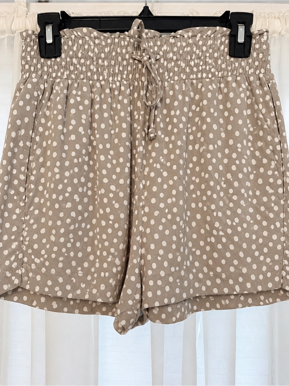 Abercrombie & Fitch Light Green Polka Dot High-Waist Shorts